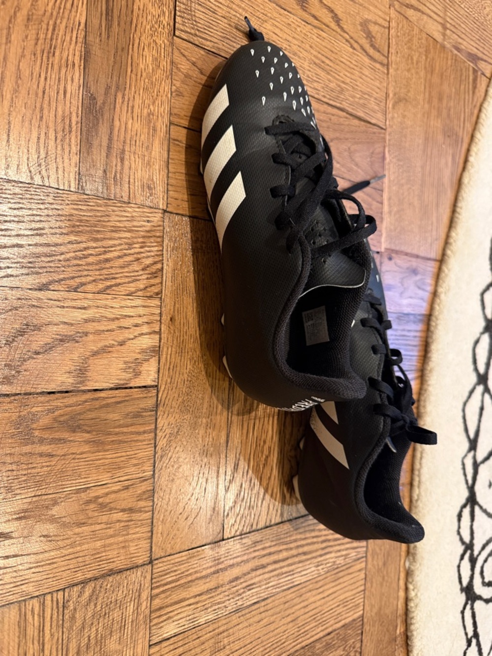 adidas Black and White Kids Soccer Cleats